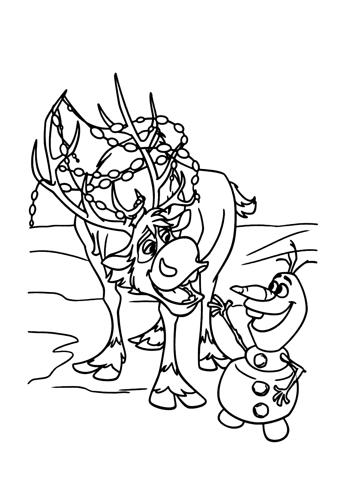 Olaf E Sven Para Colorir Imprimir Desenhos