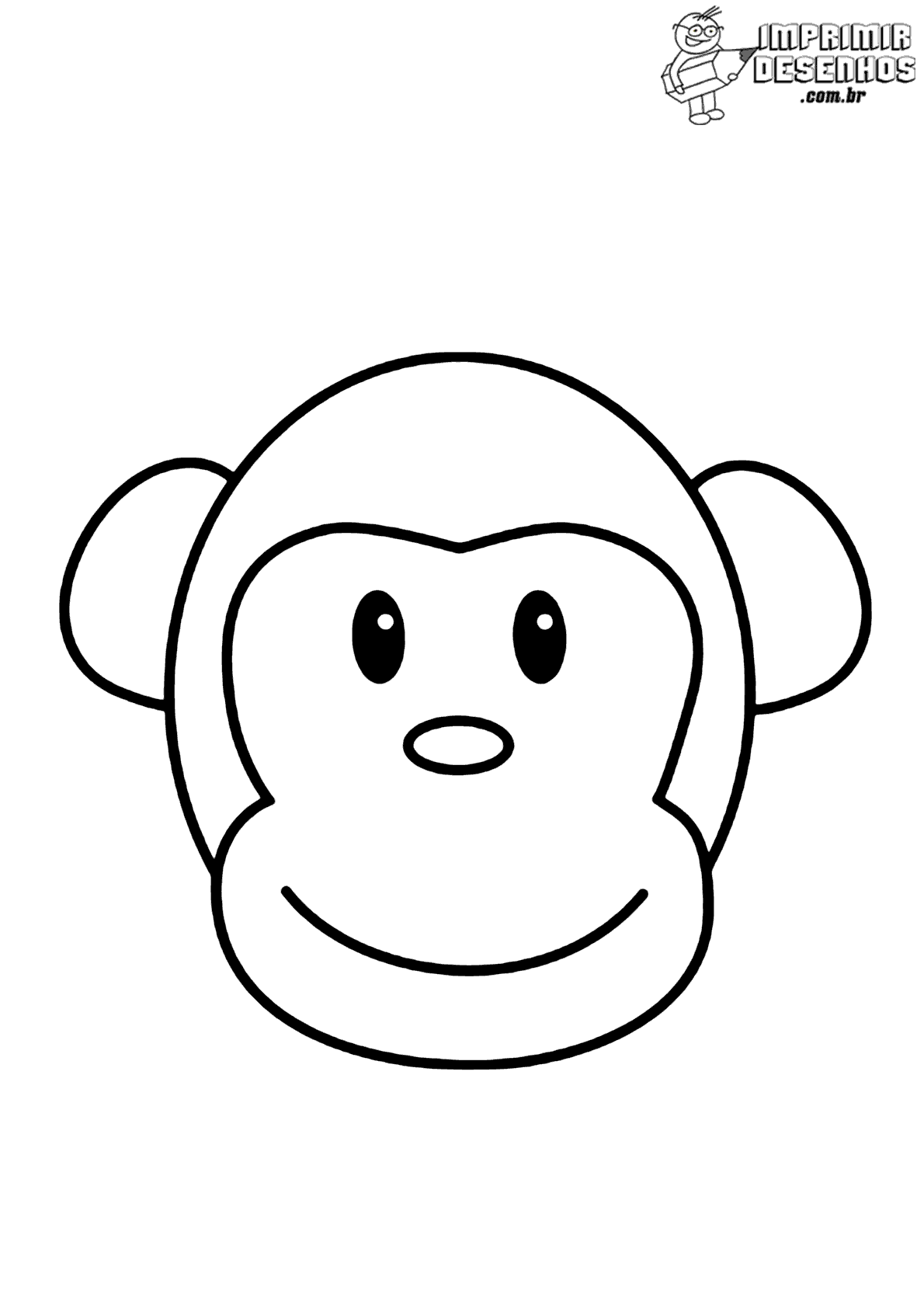 Rosto do macaco para colorir - Imprimir Desenhos