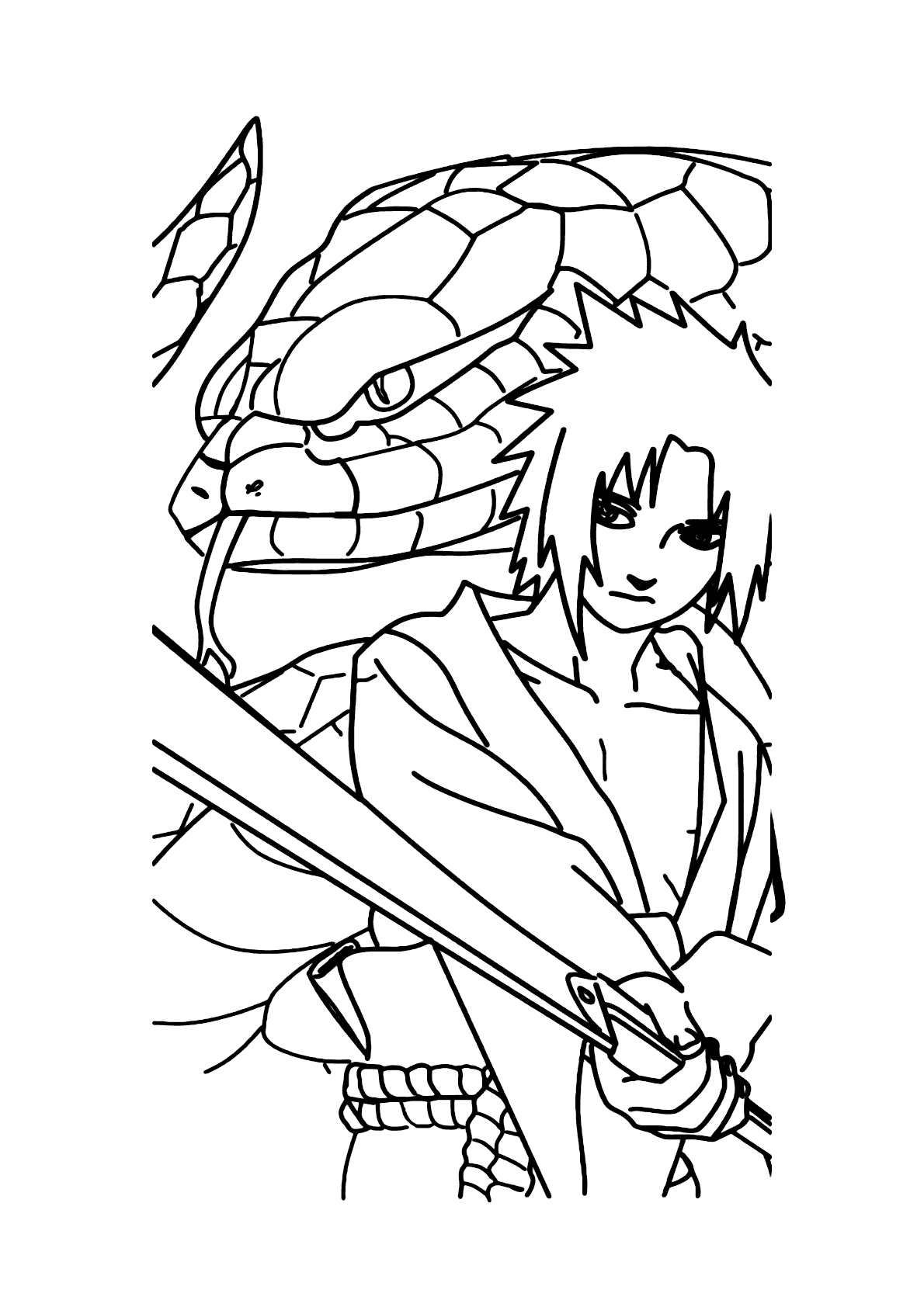 Desenhos de Sasuke Uchiha para Colorir 