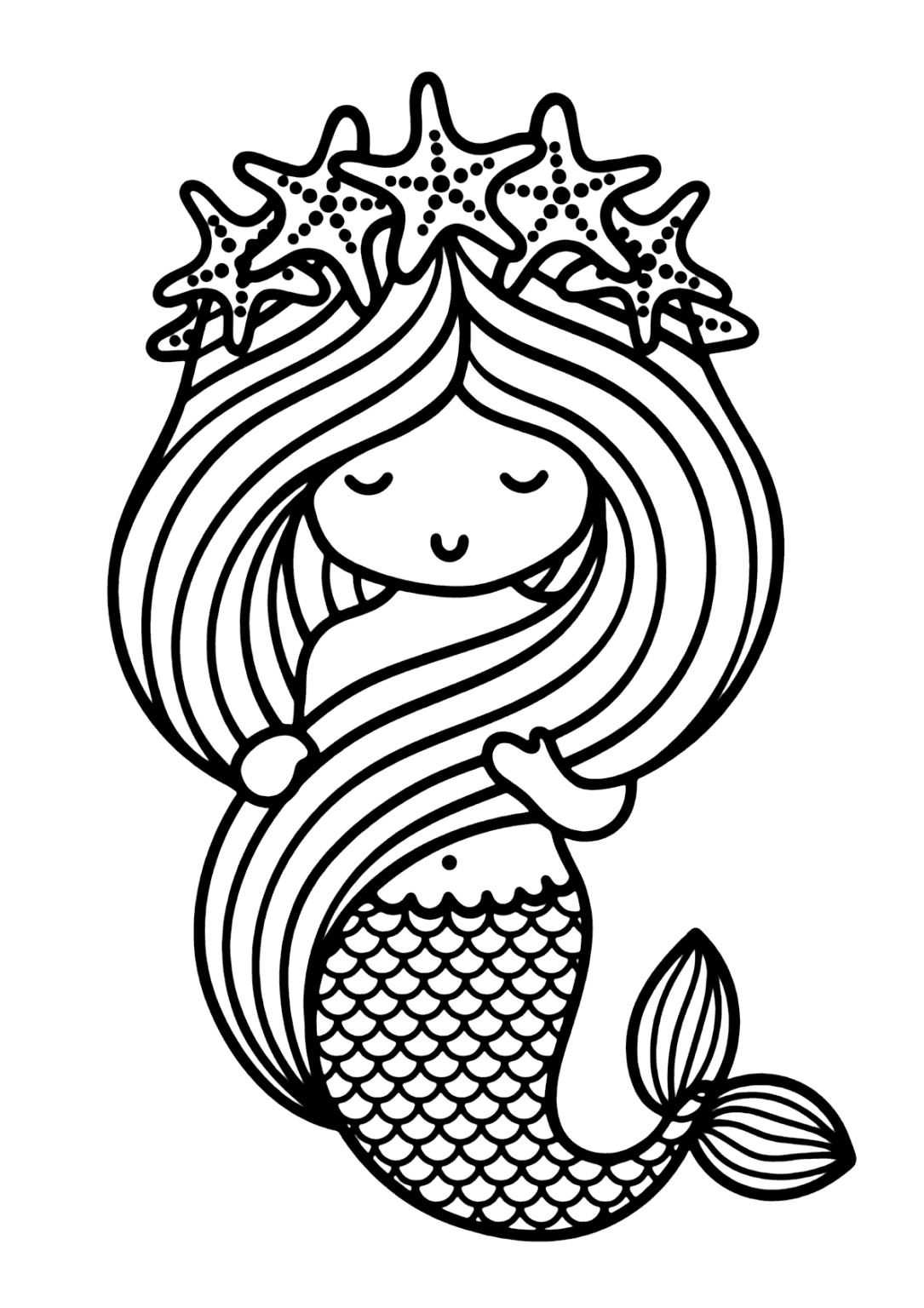 Sereia bonitinha para colorir - Imprimir Desenhos