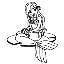 sereia para colorir flor de lotus
