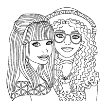 Desenhos para colorir de melhores amigas 