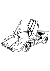Carro lindo com aerofólio para colorir - Imprimir Desenhos