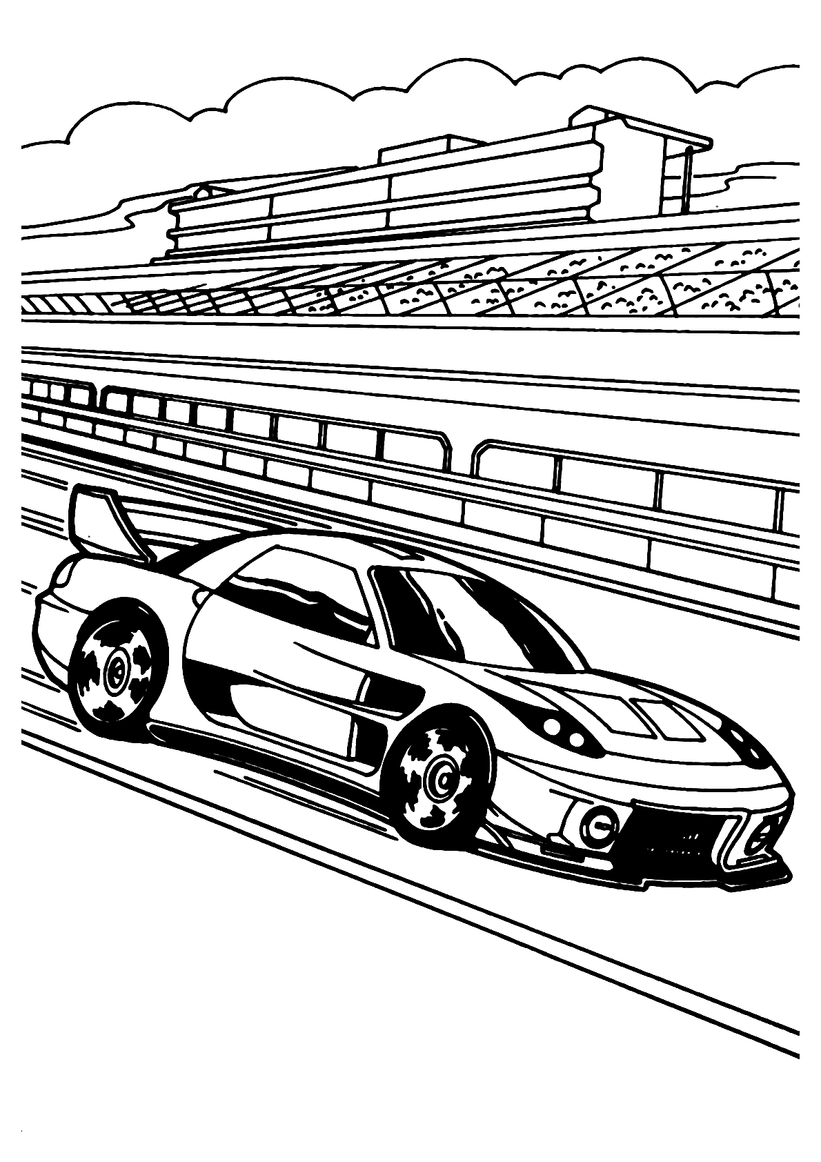 Desenho de Carro desportivo veloz para Colorir - Colorir.com