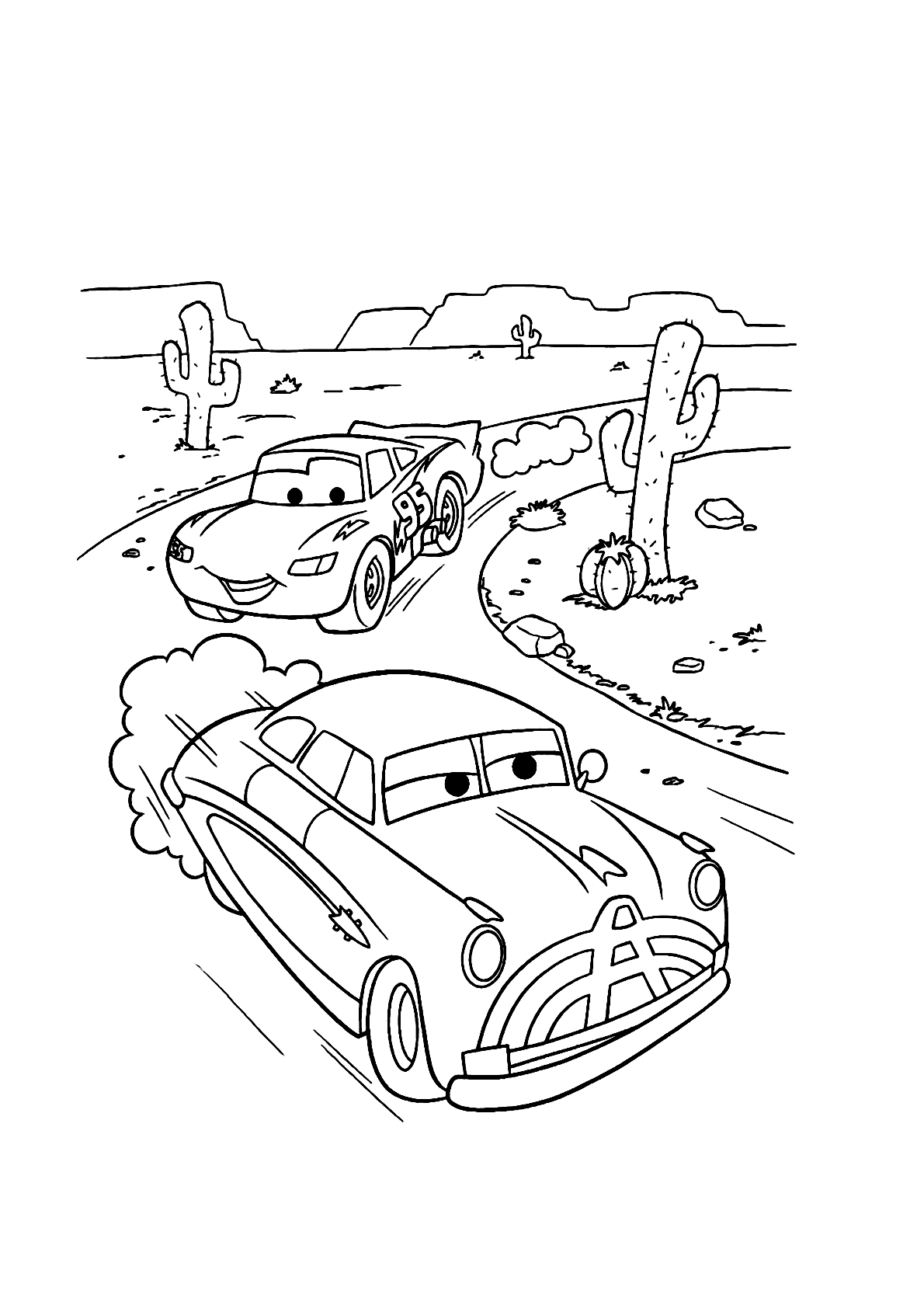 Desenho de Corridas de carros para colorir