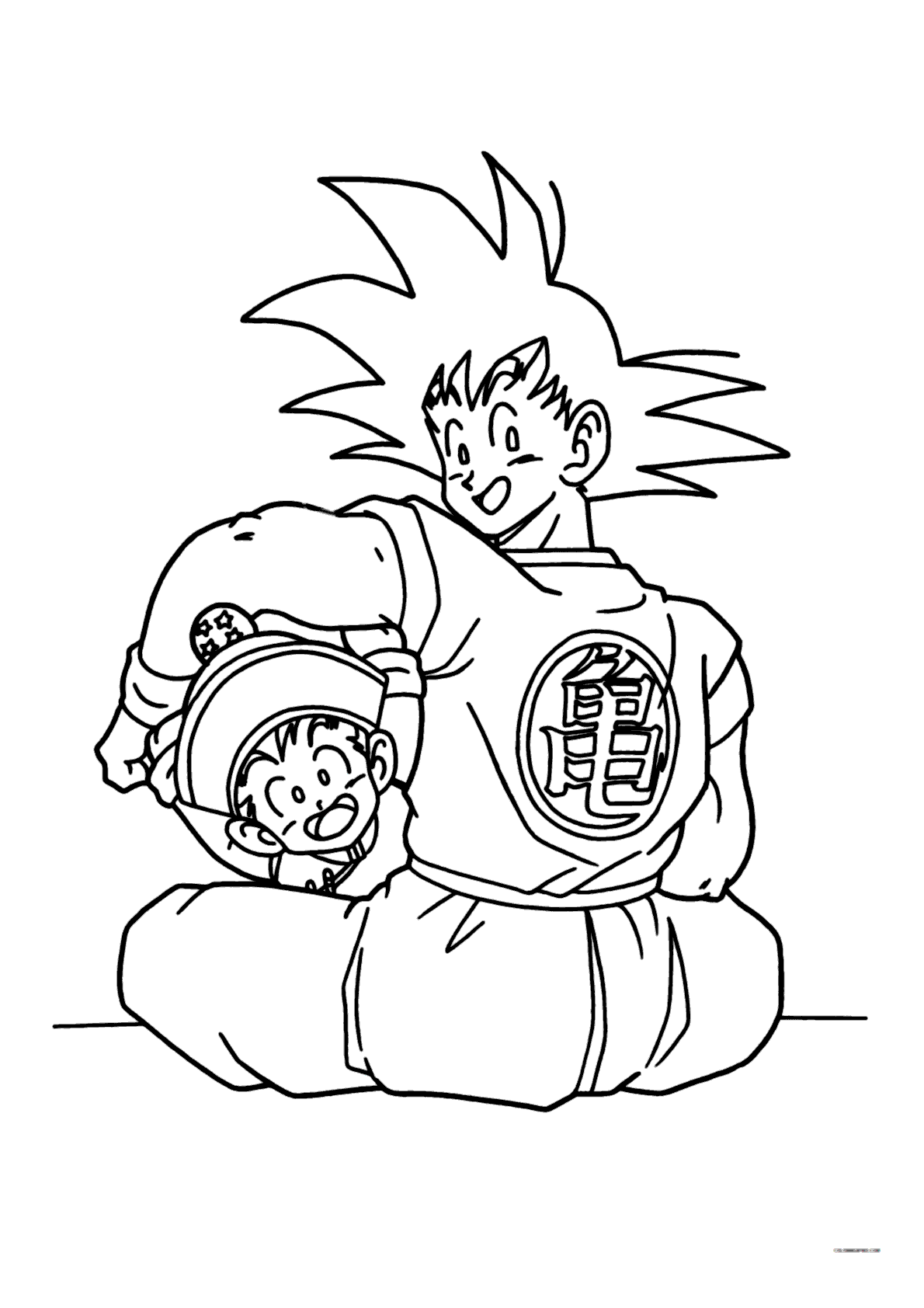 Goku e gohan para colorir - Imprimir Desenhos