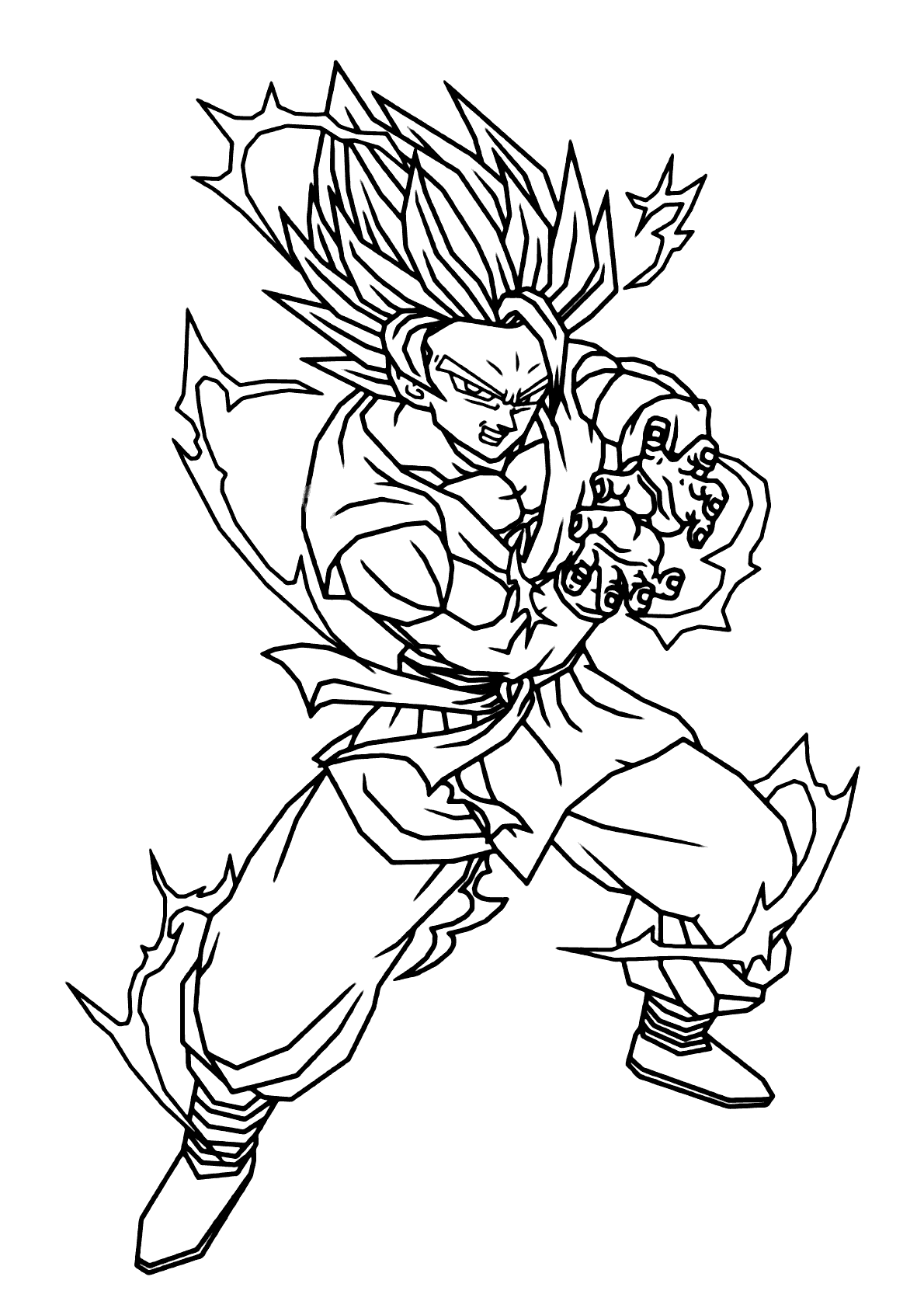 Gogeta kamehameha para colorir - Imprimir Desenhos