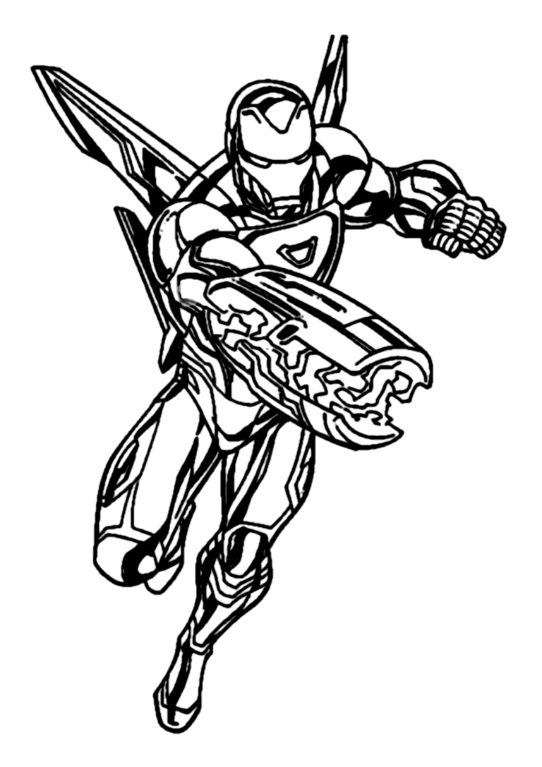Homem de ferro com asas para colorir - Imprimir Desenhos
