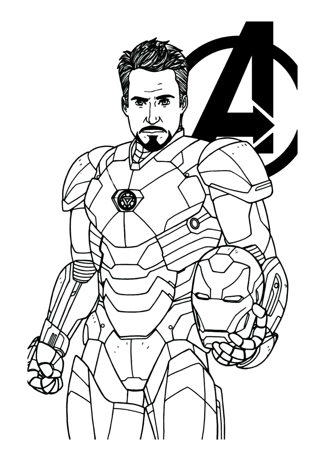 Homem de ferro revelado para colorir - Imprimir Desenhos
