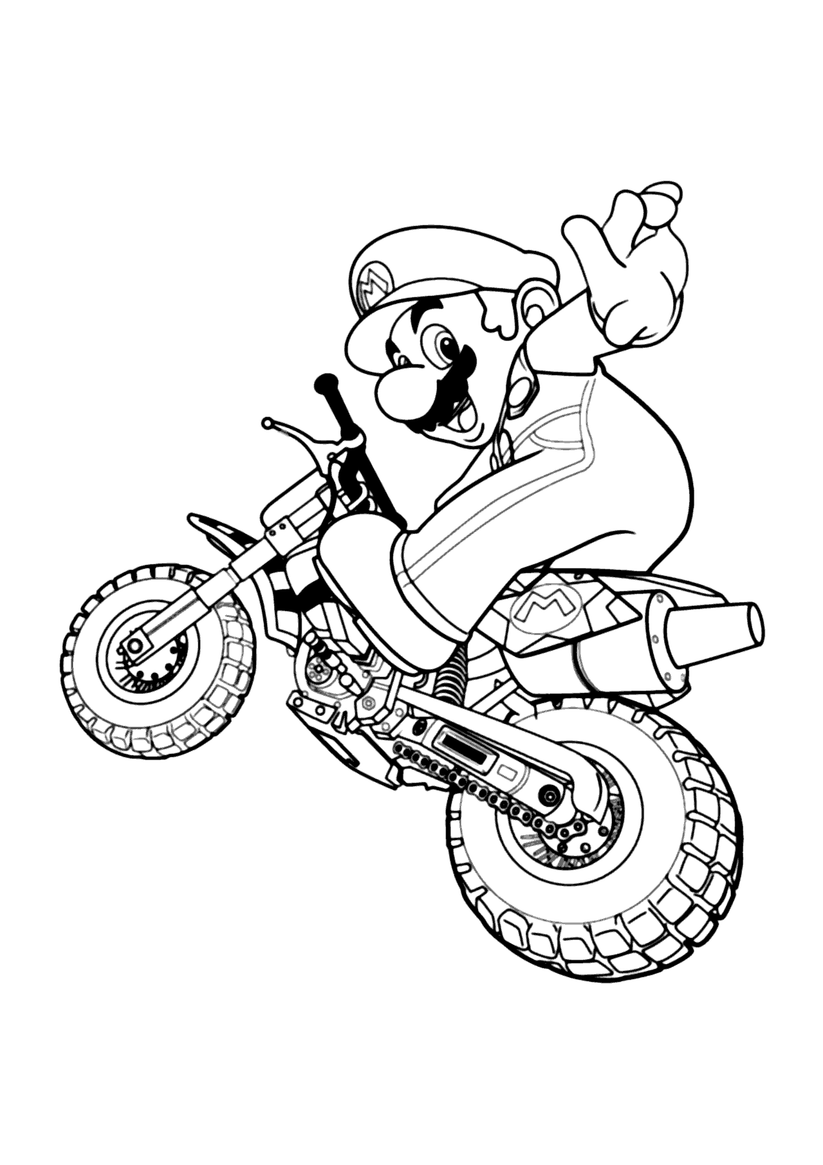 Desenho de moto para colorir