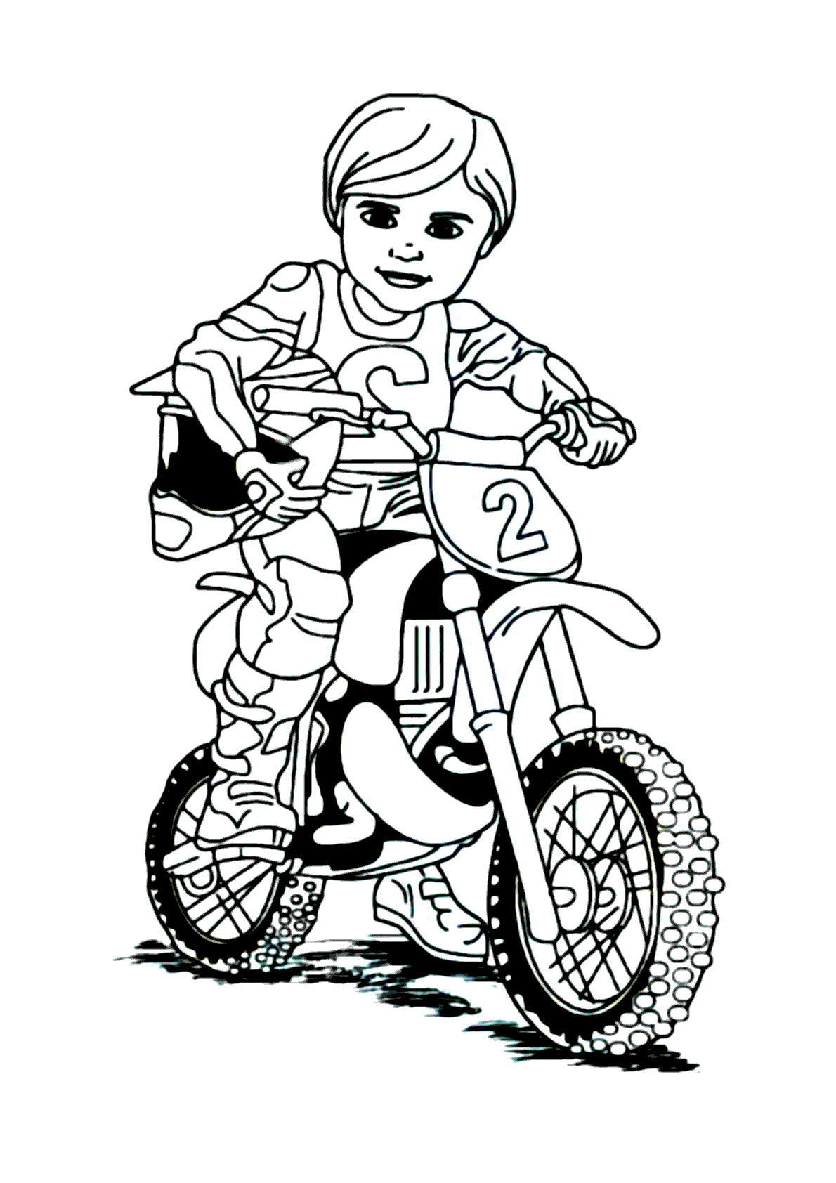 Desenhos de Motocicleta 2 para Colorir e Imprimir 