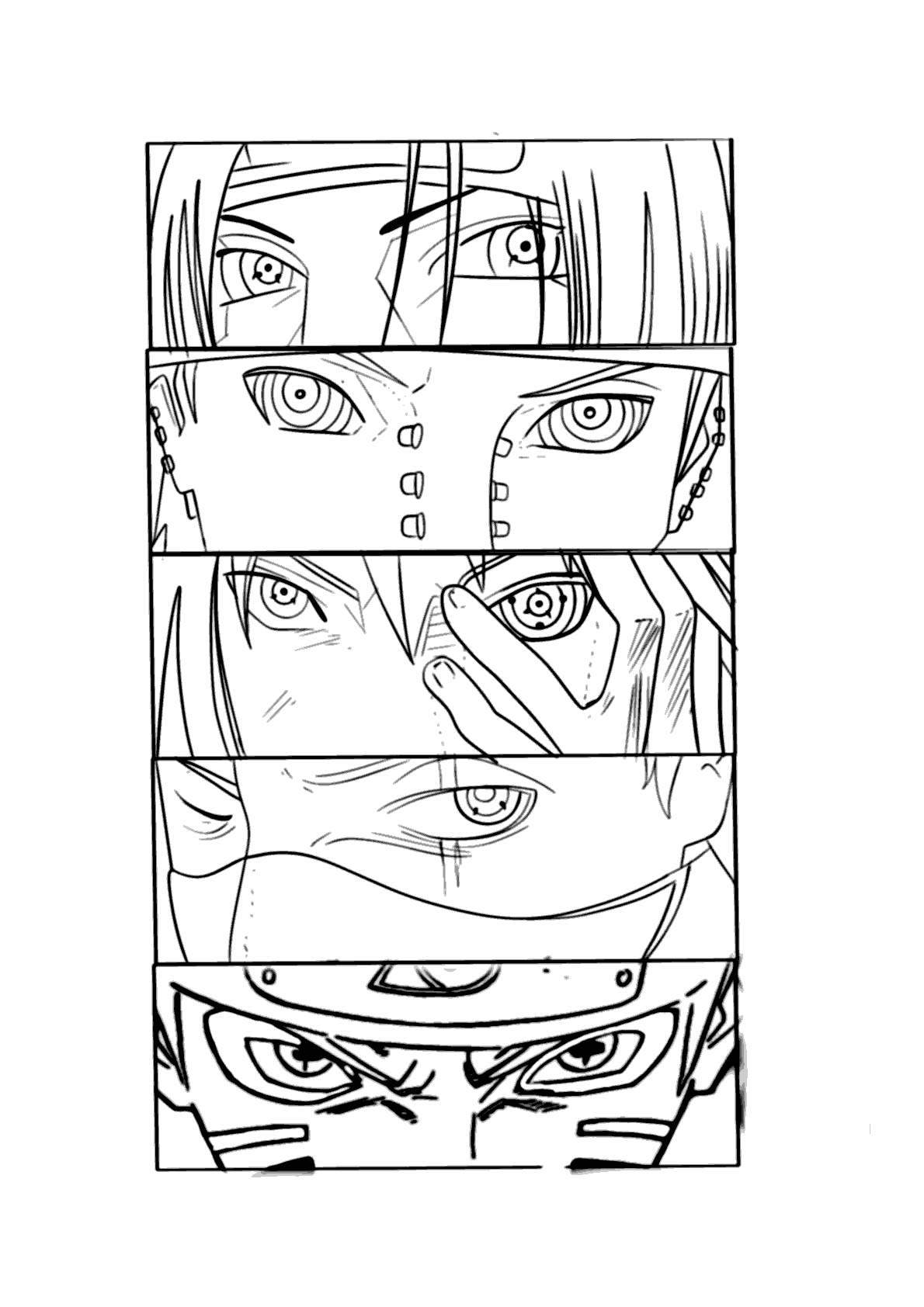 Desenho do Sasuke para colorir, imprimir e pintar