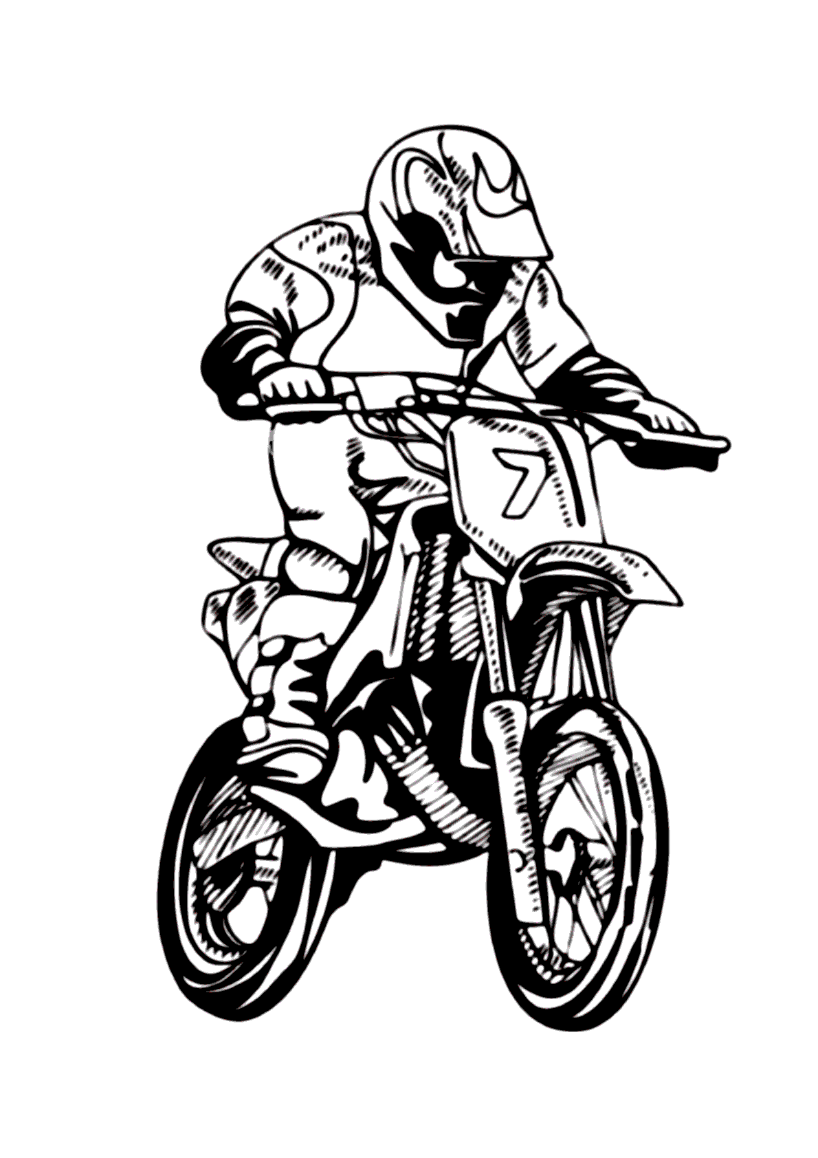 Desenhos para colorir de uma motocross para imprimir e colorir -pt