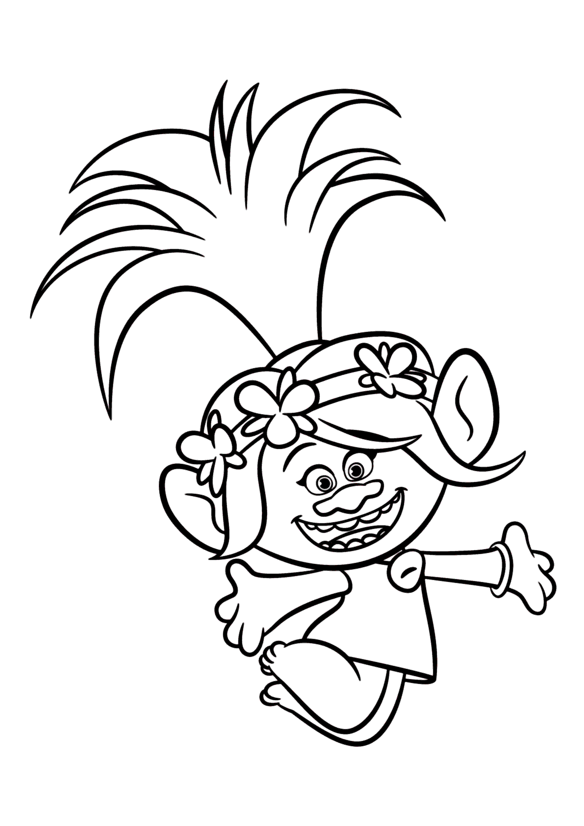 Desenhos para colorir da Princesa Poppy Trolls - Desenhos para colorir  grátis para imprimir