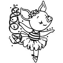 bailarina para colorir porquinha