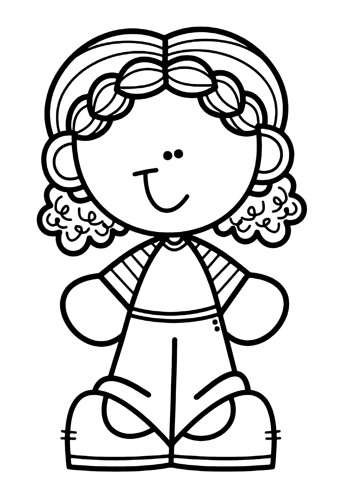 Boneca simples para colorir - Imprimir Desenhos