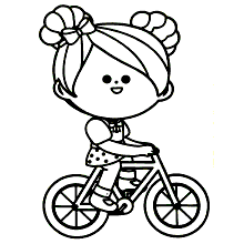 bonecas para colorir bicicleta