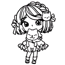 Desenho de Menina com boneca para Colorir - Colorir.com