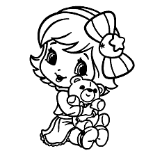 Desenho de Menina com boneca para Colorir - Colorir.com