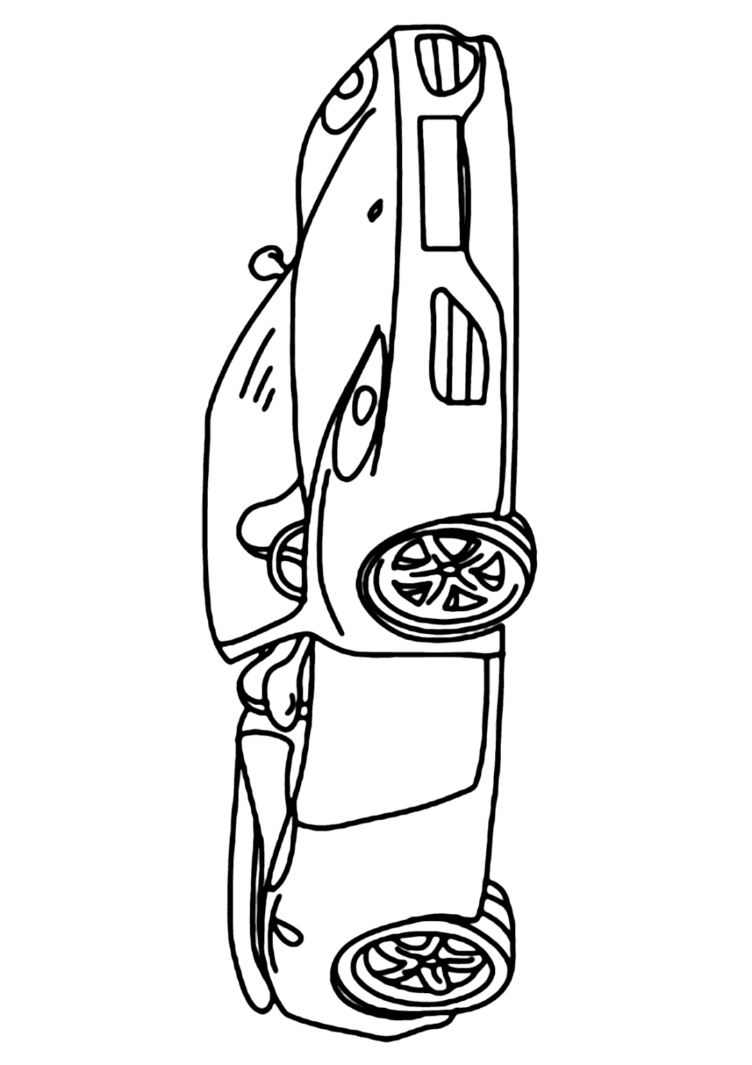 Carro conversível simples para colorir Imprimir Desenhos