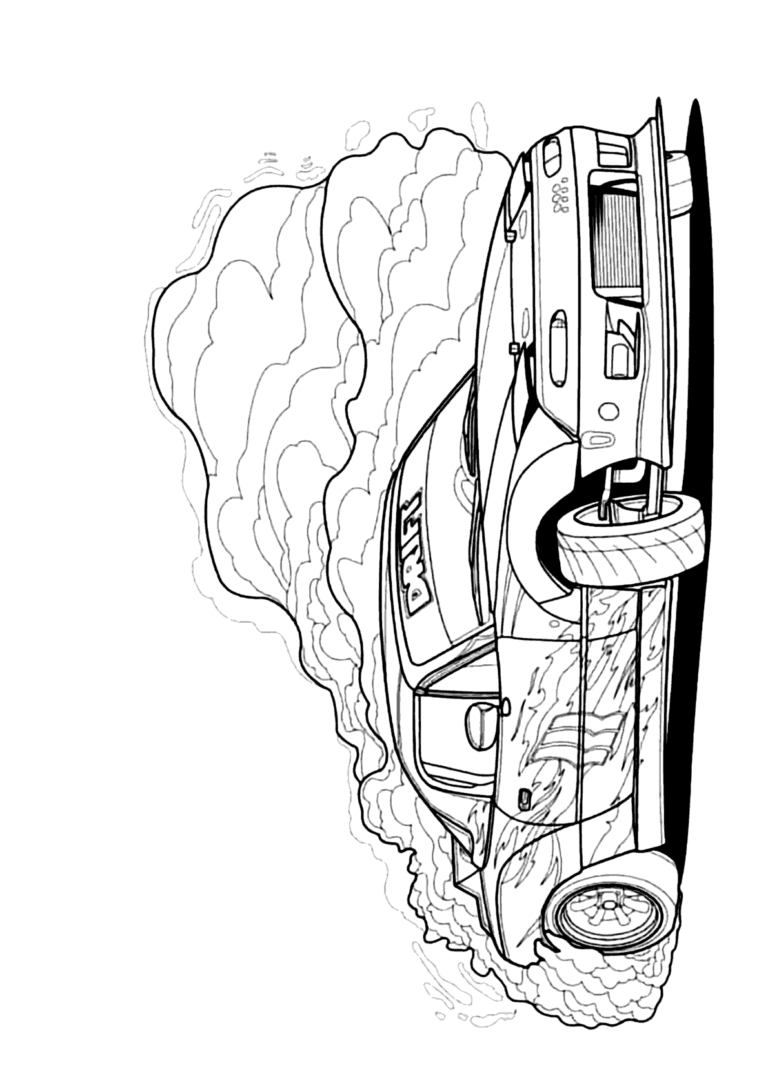 Carro de drift para colorir - Imprimir Desenhos