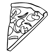 comida para colorir fatia de pizza