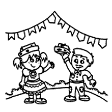 desenhos de festa junina para colorir dancando