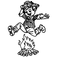 desenhos de festa junina para colorir pula fogueira
