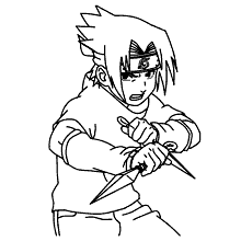 Desenho de Sasuke e arma para colorir - Tudodesenhos
