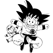 dragon ball para colorir goku e kuririn