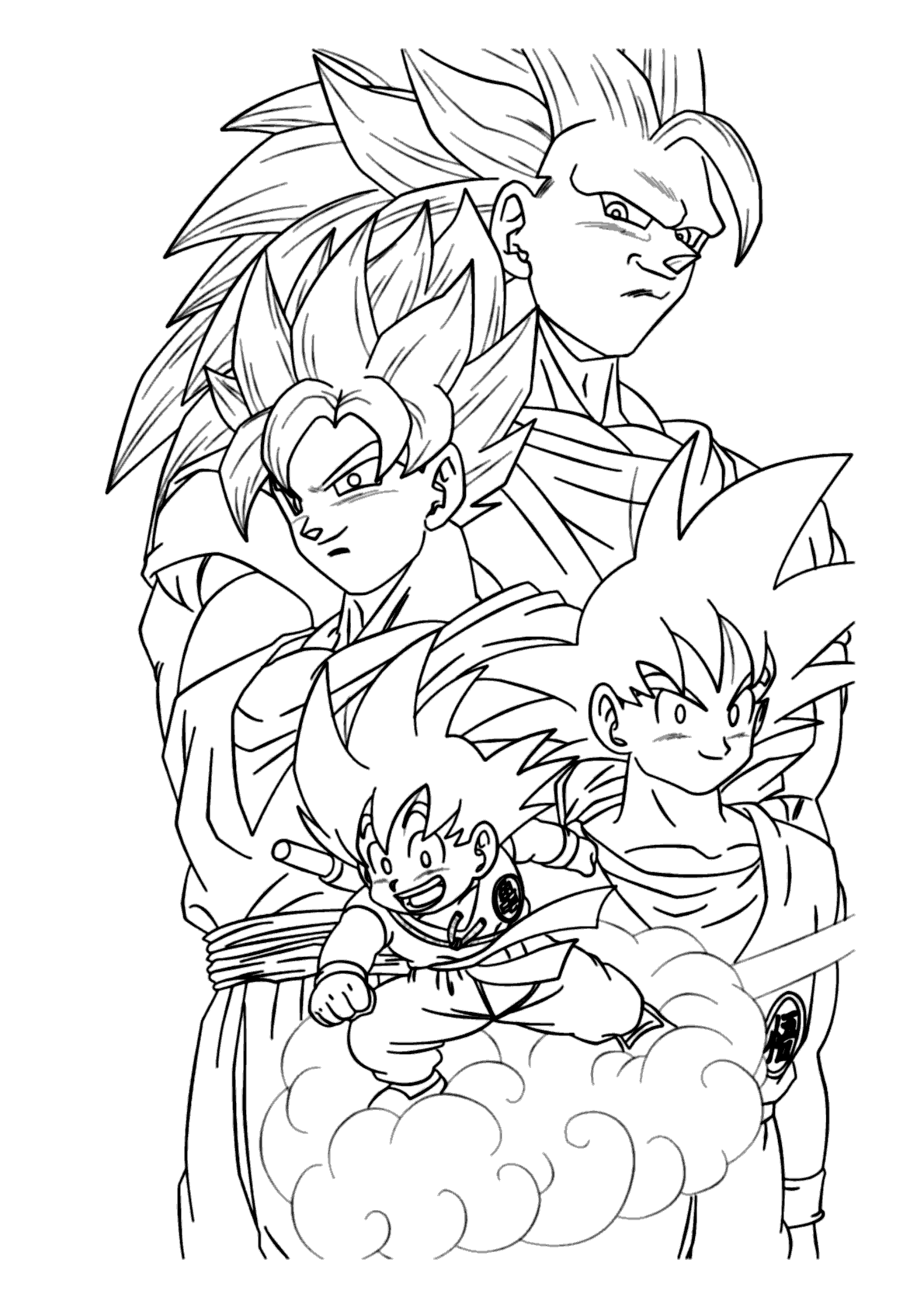 Goku menino para pintar e colorir - Imprimir Desenhos, desenho para colorir  menino