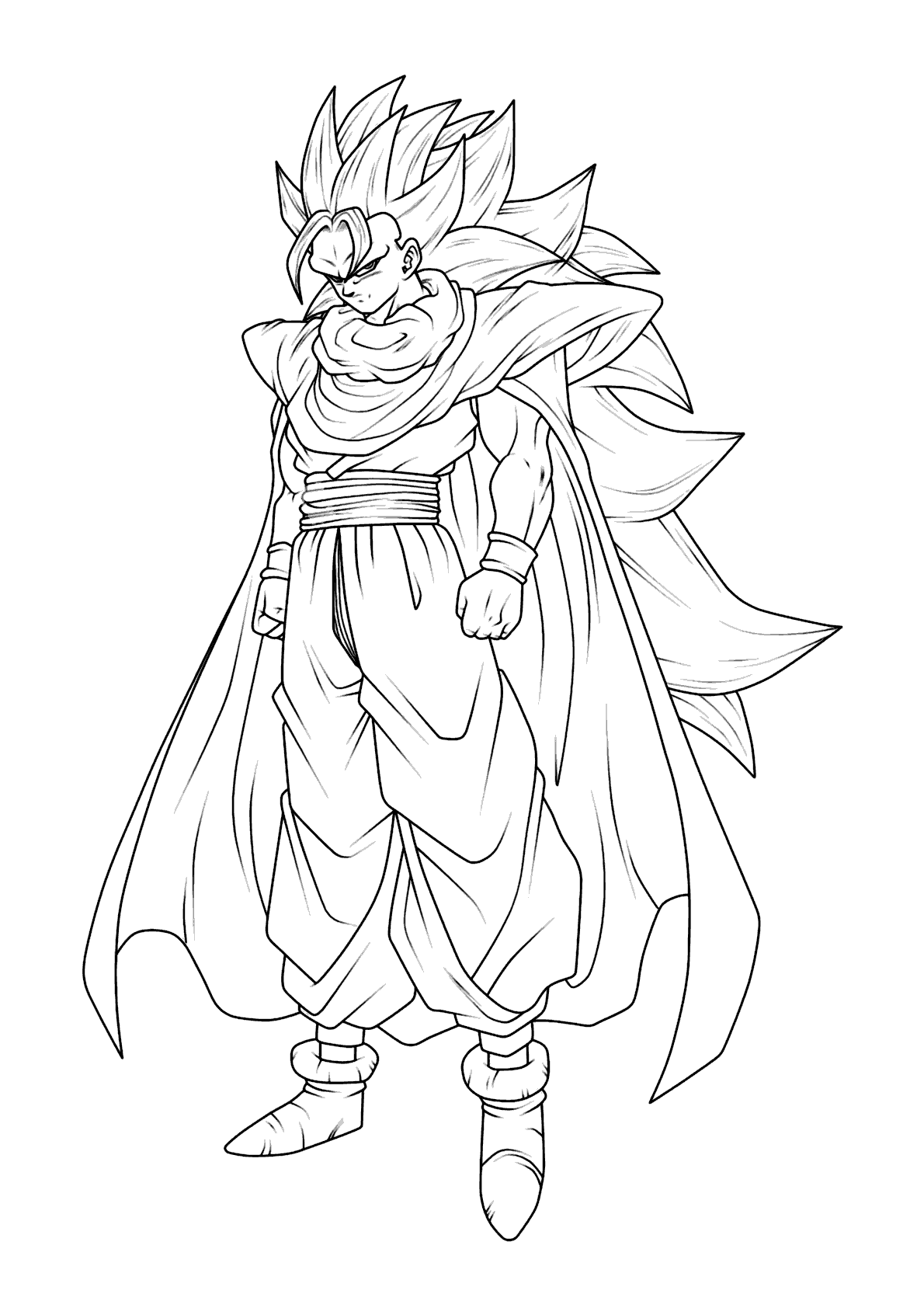 Desenhando Goku Ssj3 para colorir