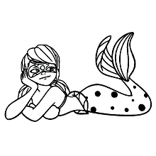 ladybug para colorir sereia