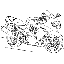 Desenho de moto infantil para colorir, pintar e imprimir para atividades