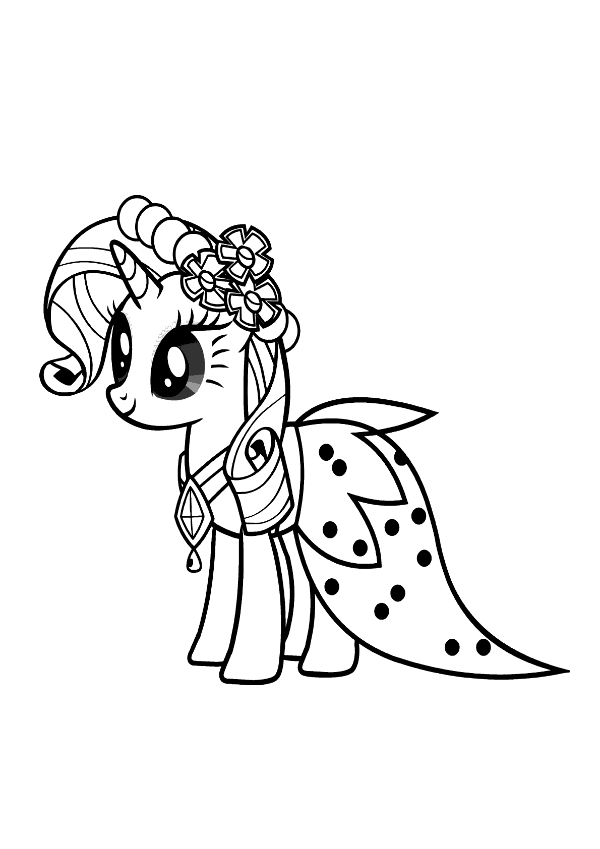 Pony de saia para colorir - Imprimir Desenhos