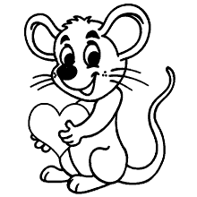 ratinho para colorir coracao