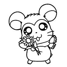 ratinho para colorir flores