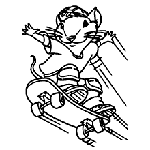 ratinho para colorir skatista