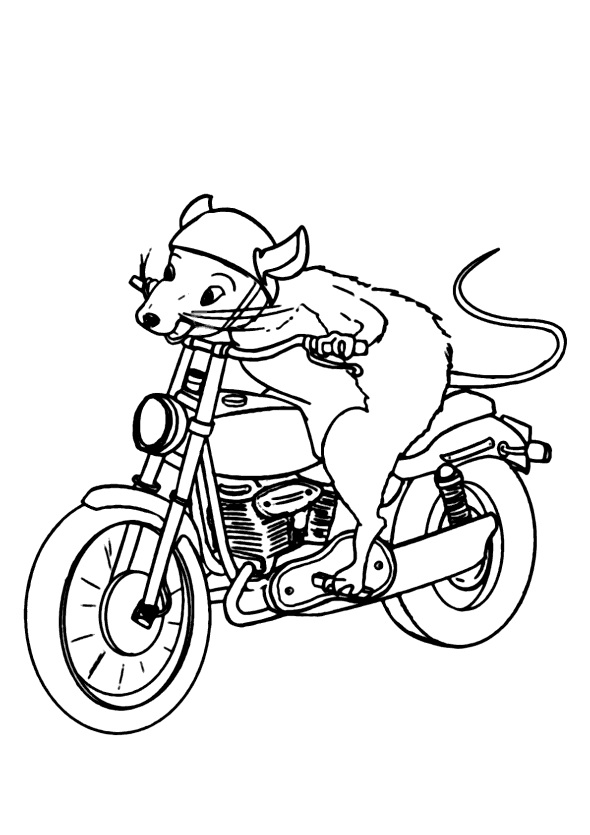 Rato motoqueiro para colorir - Imprimir Desenhos