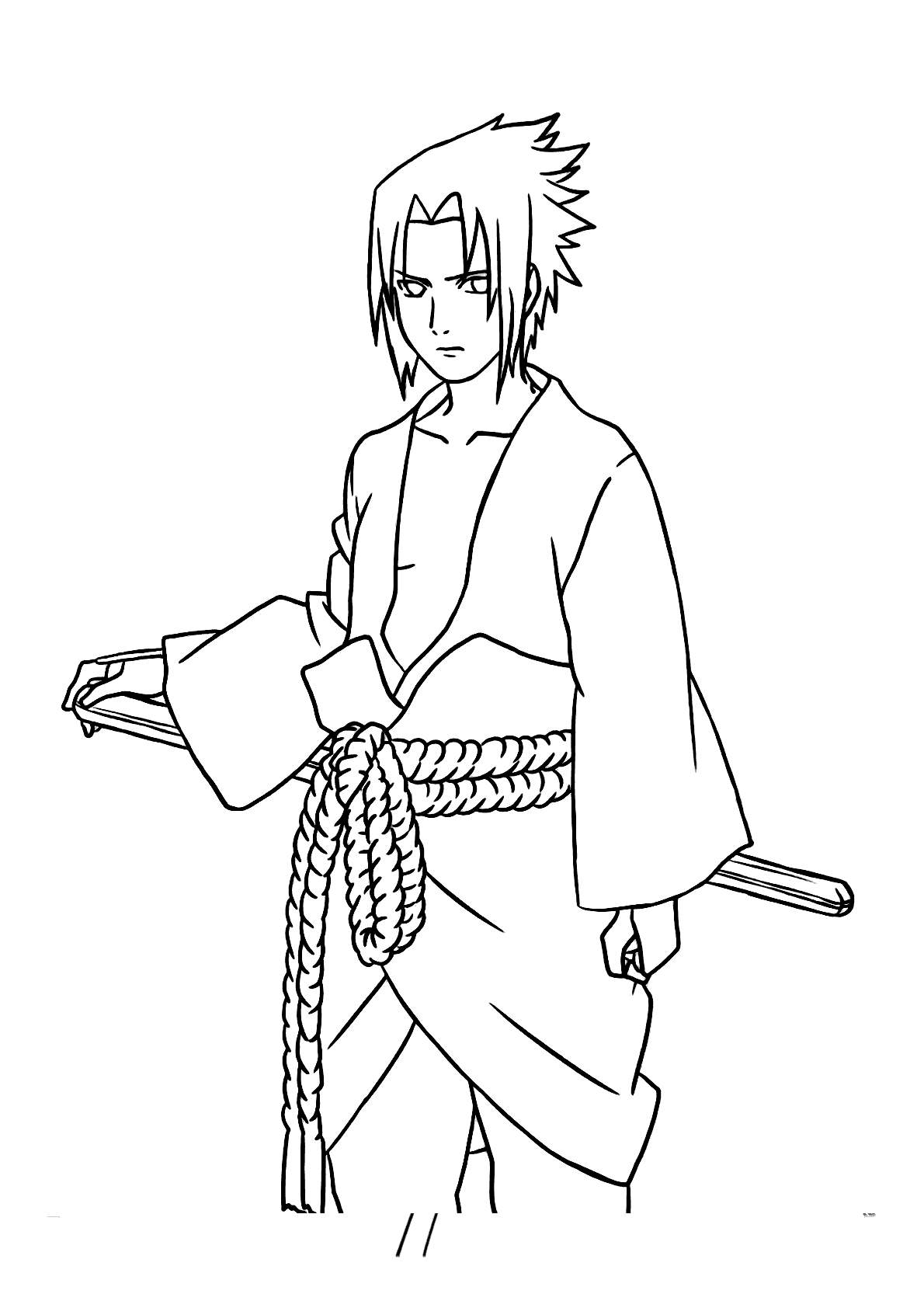 Sasuke Com Espada A4 para colorir