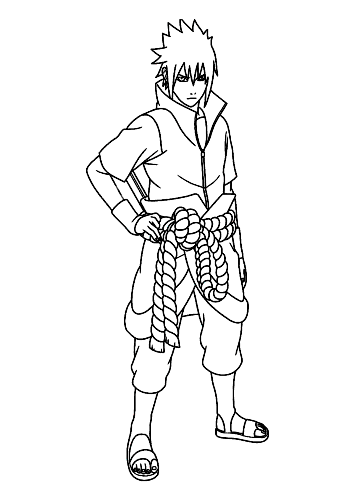 Desenho de Sasuke de costas para colorir - Tudodesenhos