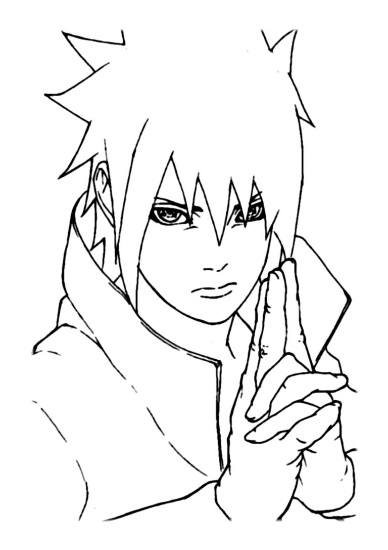 Sasuke Fazendo Jutsu Para Colorir Imprimir Desenhos