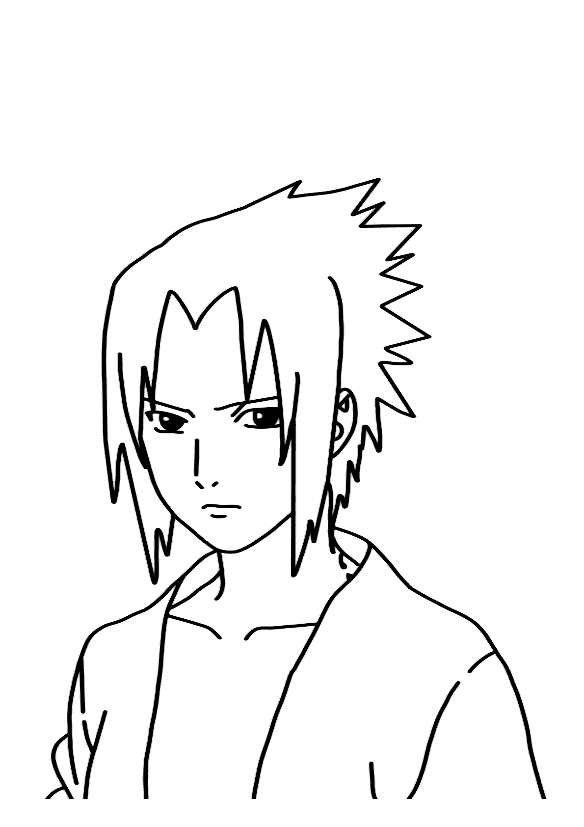 Como desenhar o Sasuke - Desenhando Fácil