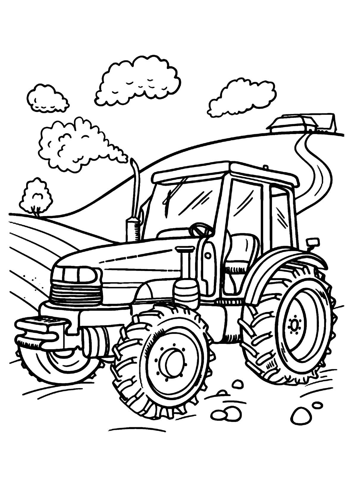 Desenho De Fazenda Com Um Trator E Homem Na Para Colorir Página Esboço  Vetor PNG , Desenho De Asa, Desenho De Fazenda, Desenho De Homem Imagem PNG  e Vetor Para Download Gratuito