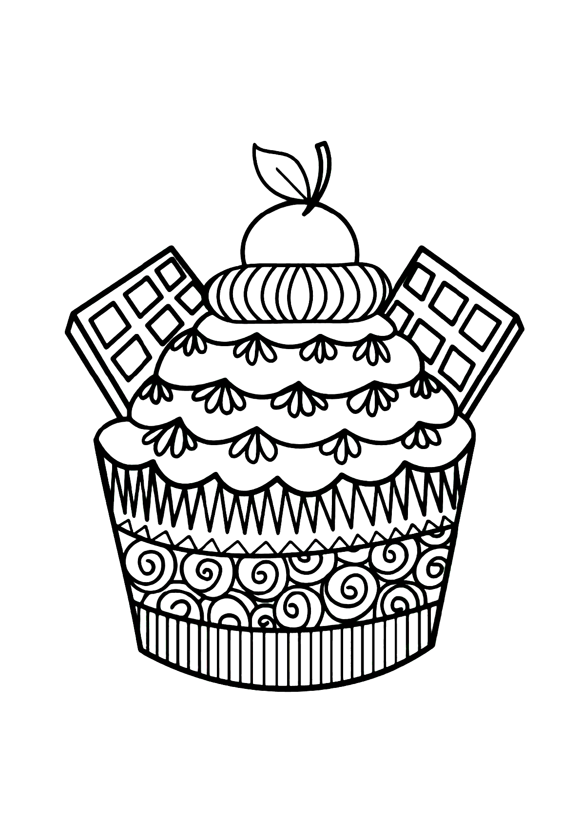 Desenho de Bolo de chocolate para colorir