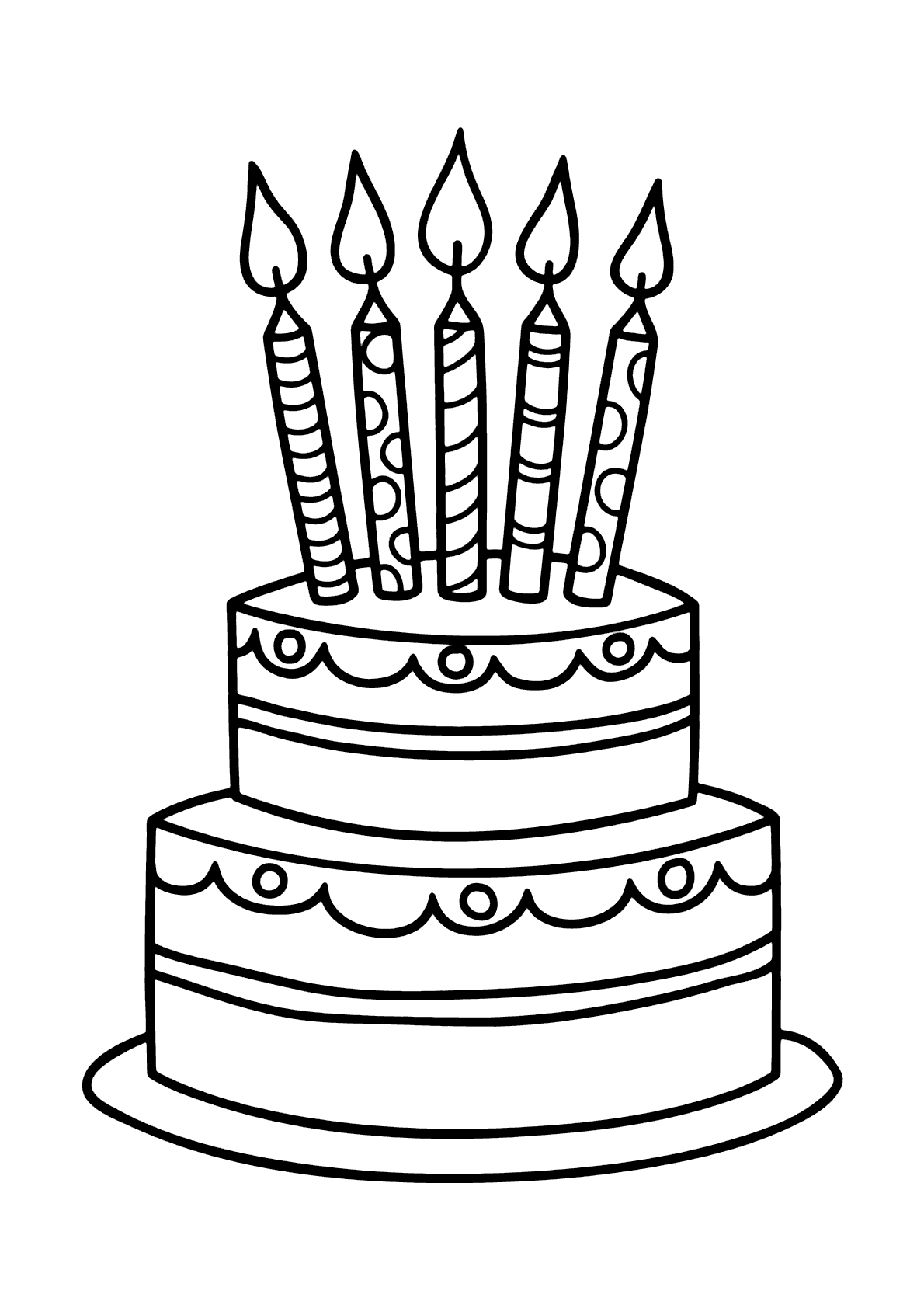 Desenho de Bolo de aniversário para colorir