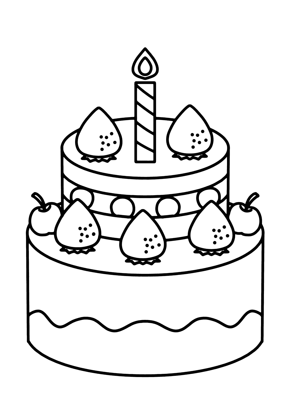 Desenho de Bolo de morango para Colorir - Colorir.com