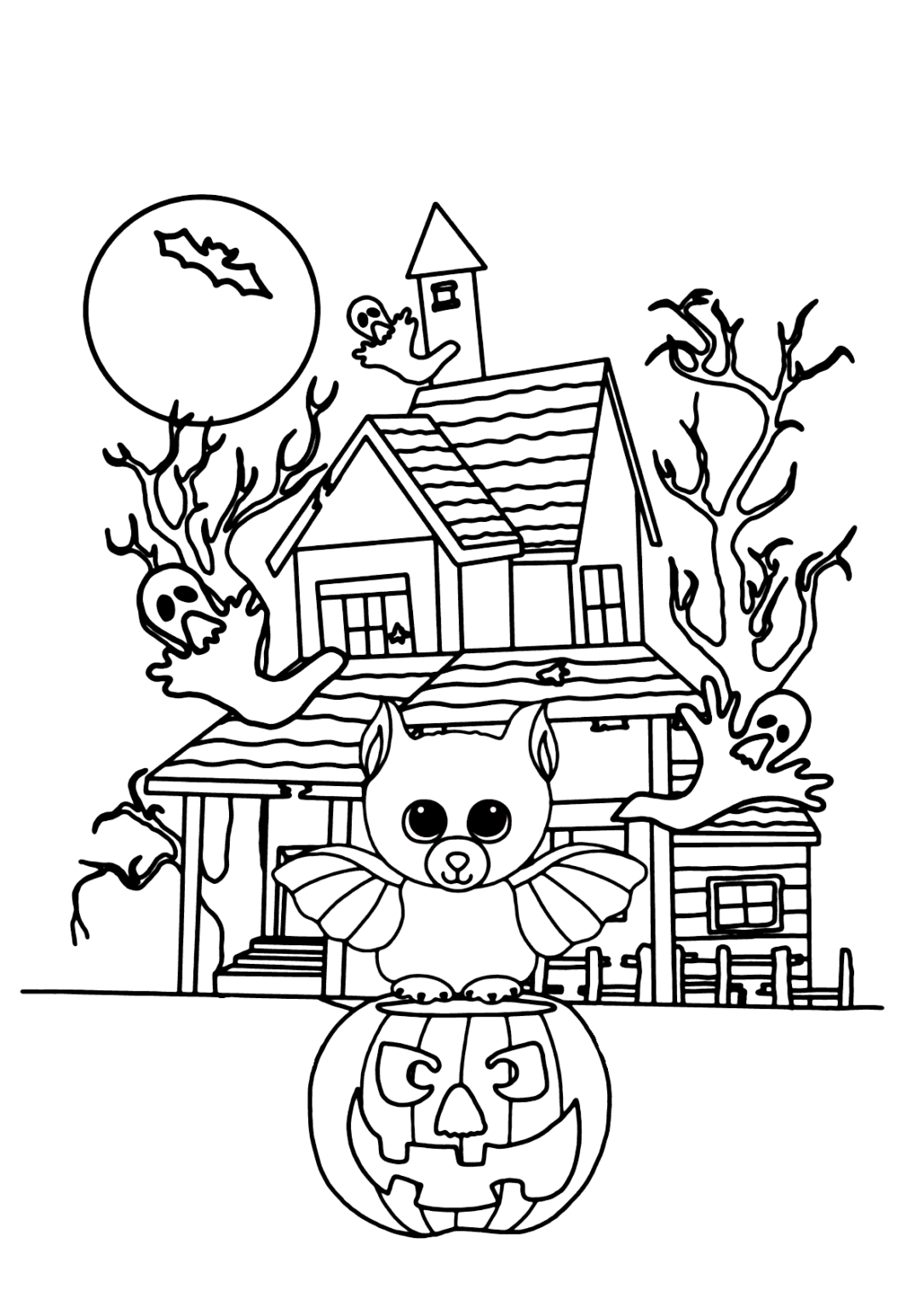 Casa dos monstros para colorir - Imprimir Desenhos
