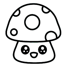 desenhos faceis para colorir cogumelo