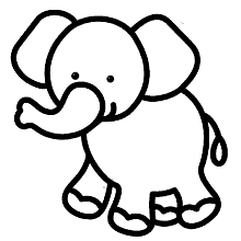desenhos faceis para colorir elefante
